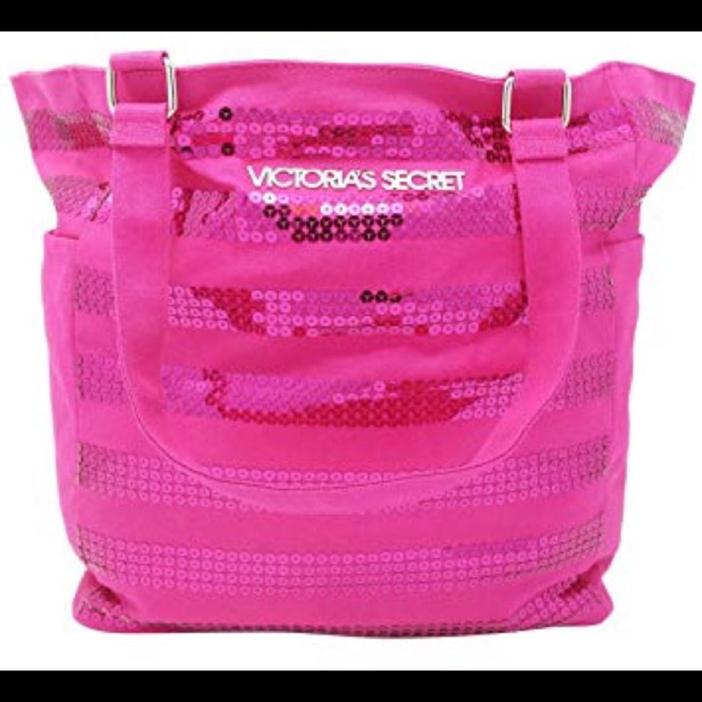 (Victoria’s Secret) Hot Pink Sequined Tote - Picture 2 of 4